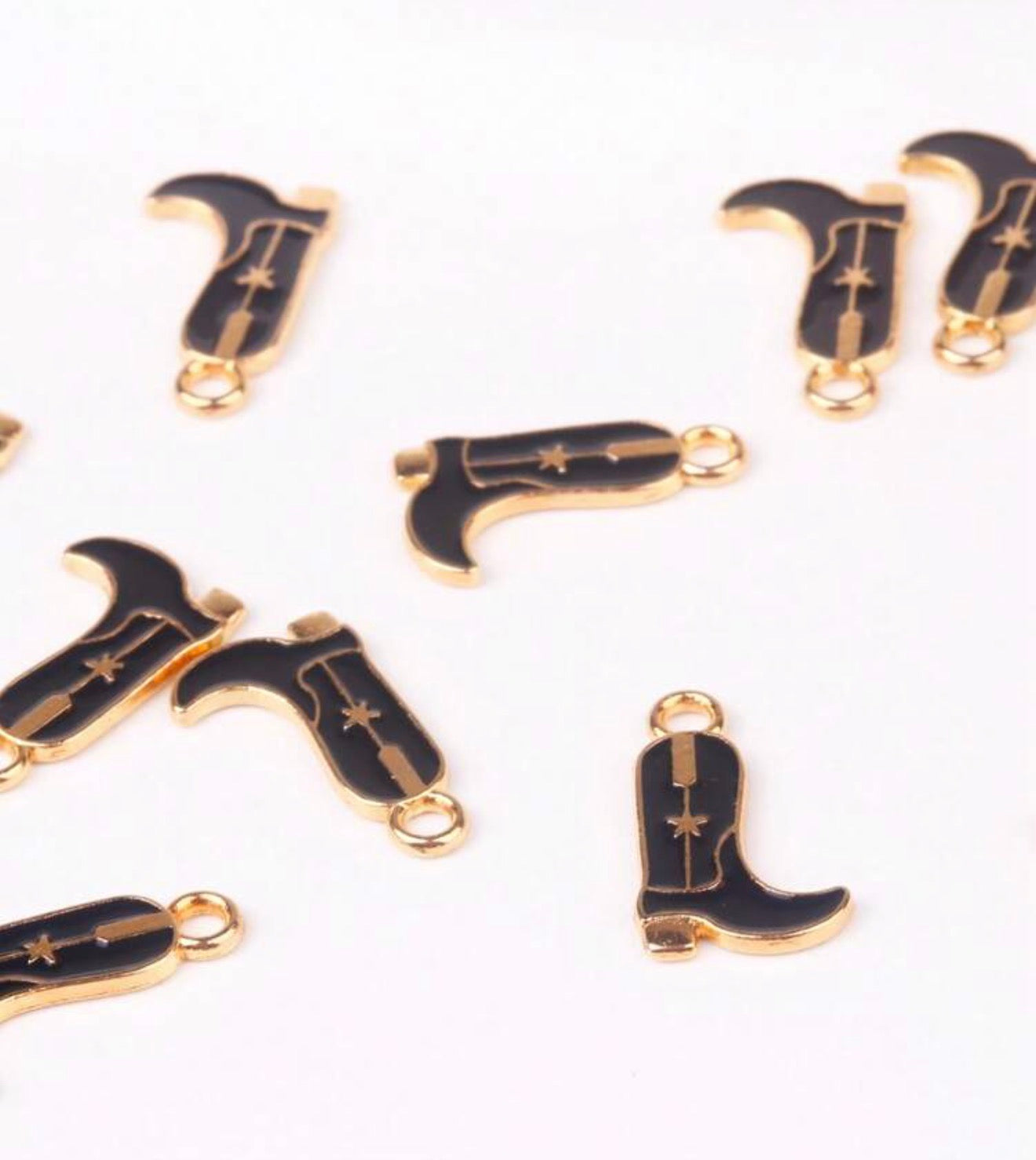 Enamel Filled Cowboy Boot Charms