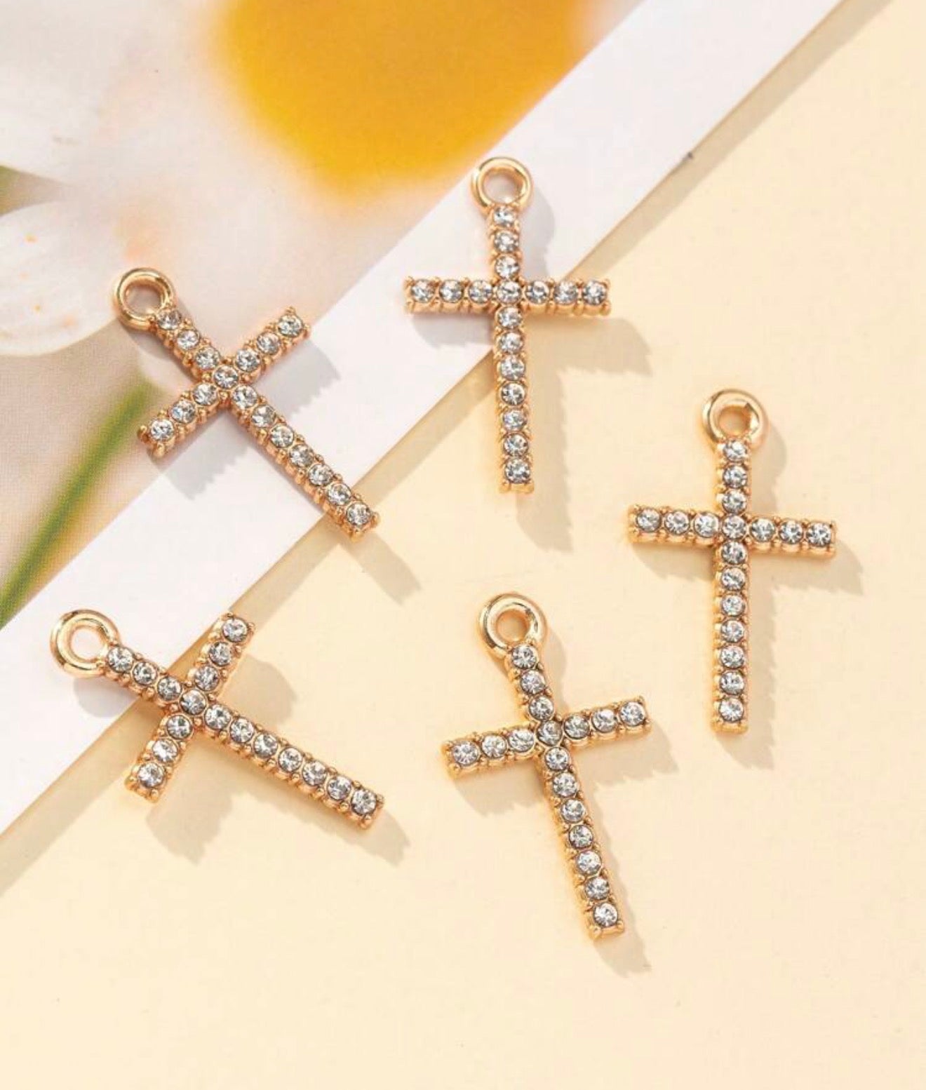 Rhinestone Cross Charms