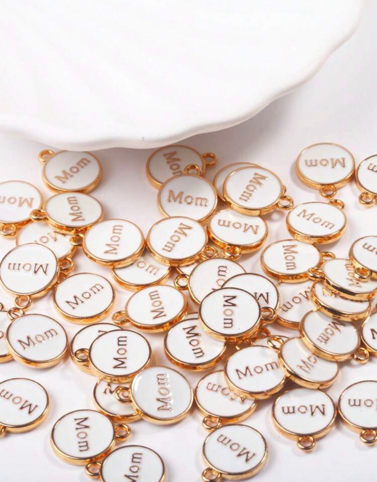 Enamel Filled MOM Charm