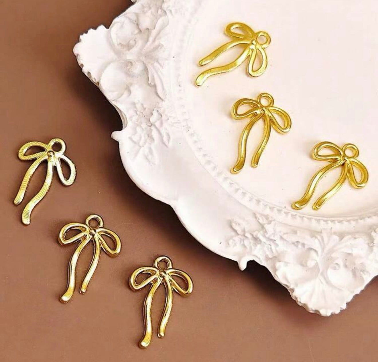Gold Bow Charms