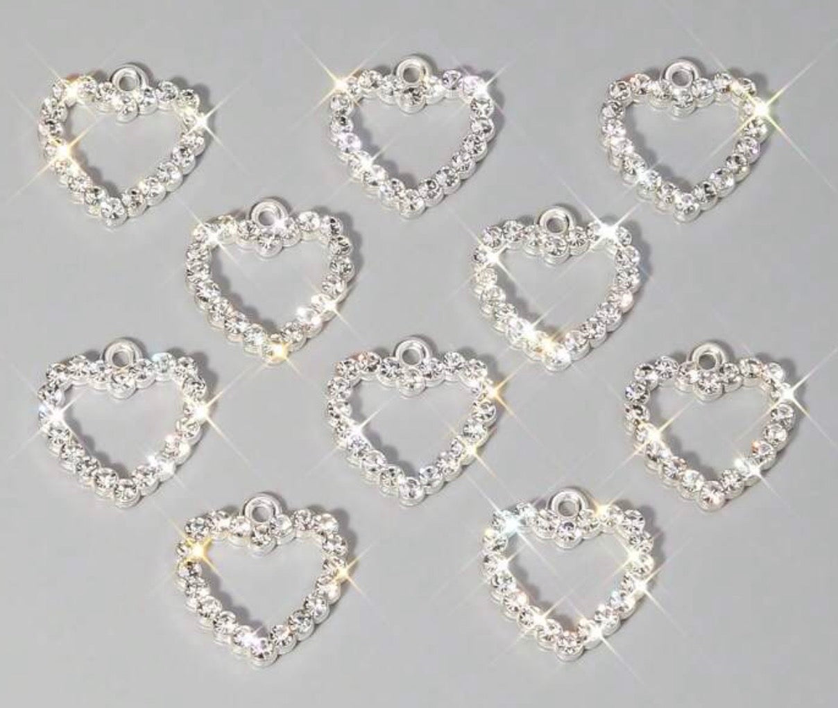 Rhinestone Heart Charm