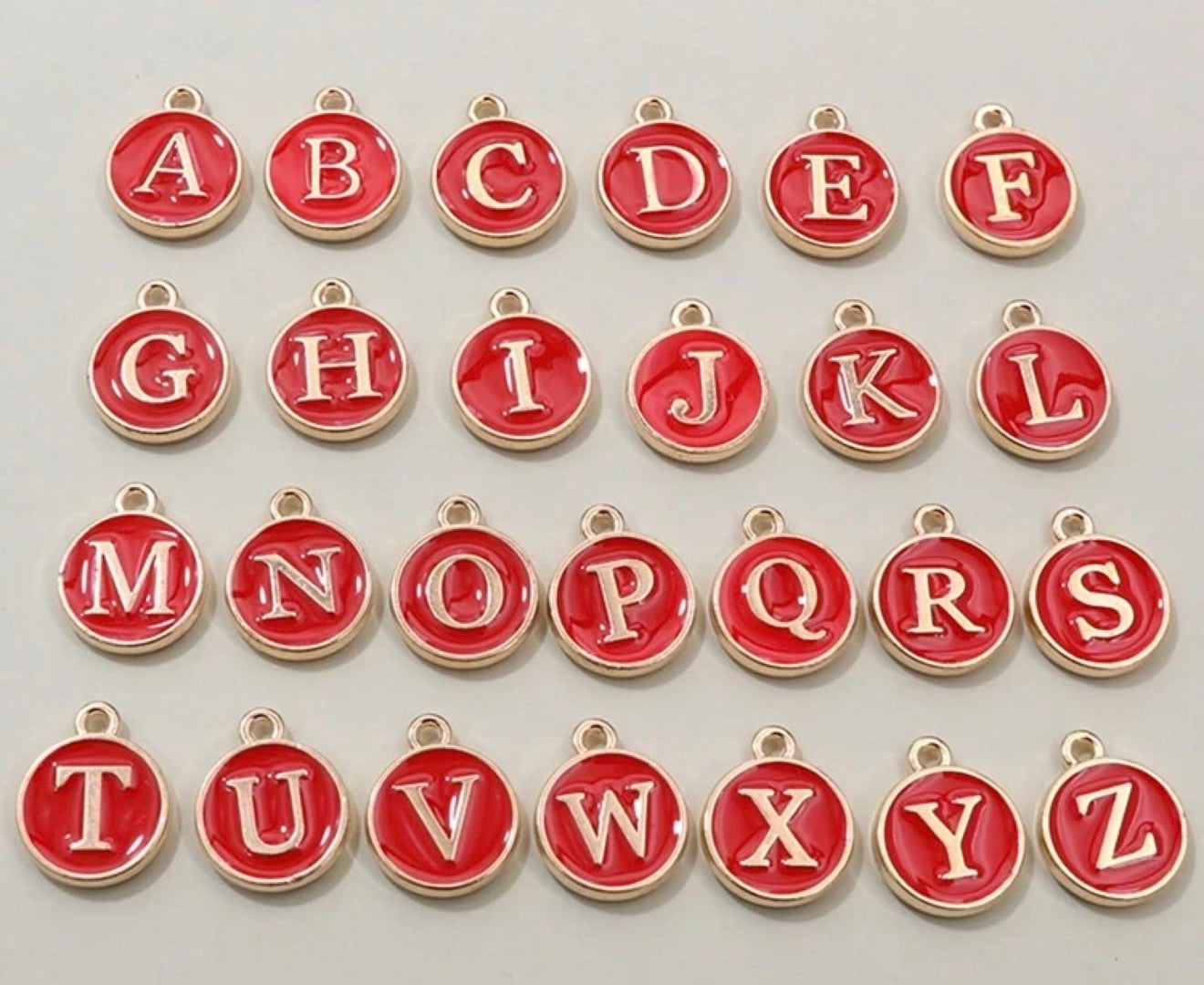 Enamel Filled Letter Charms