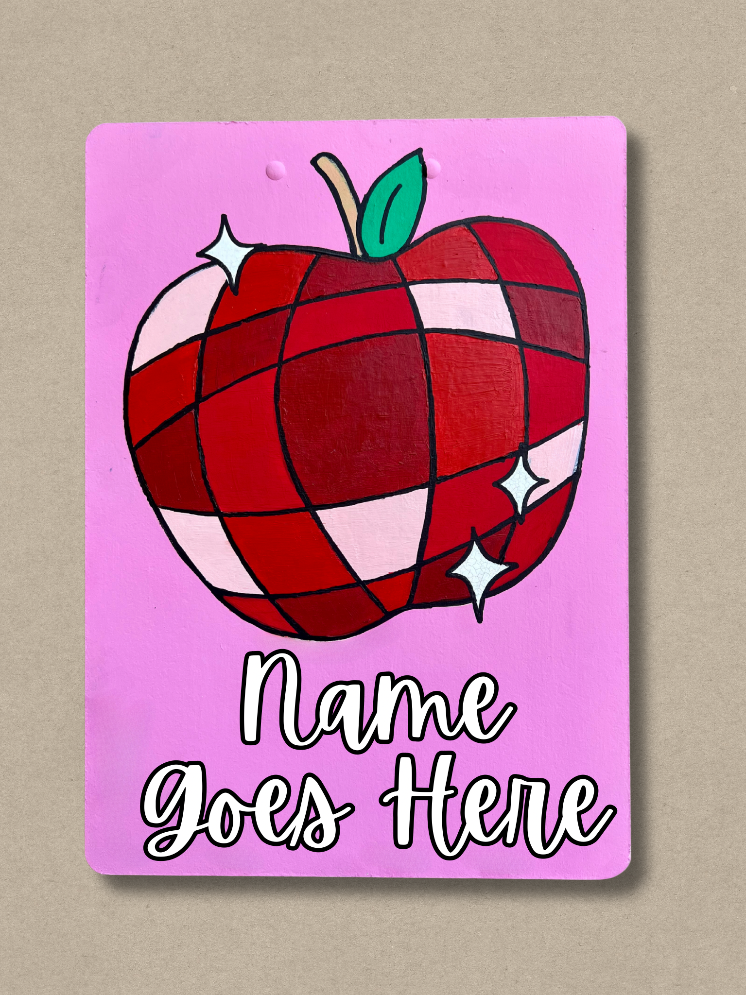 Disco Apple Hand Painted Clipboard