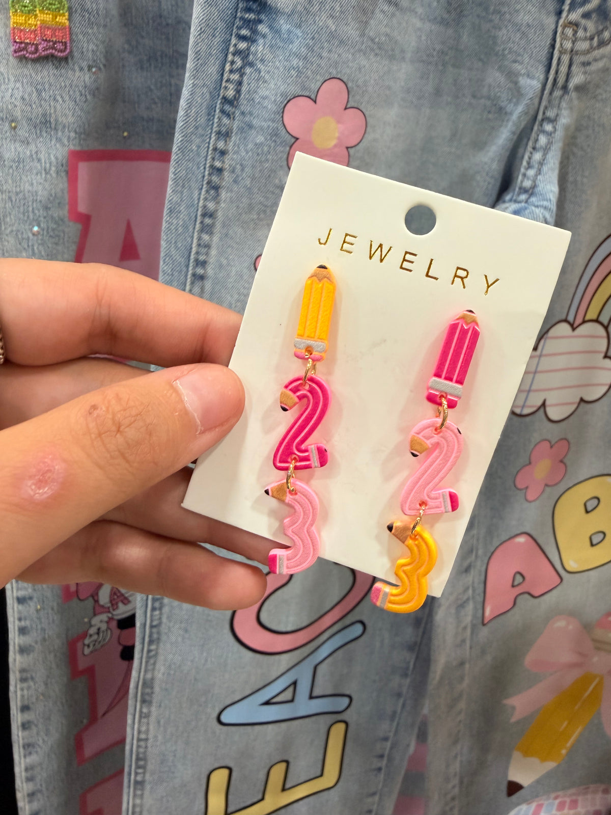 1 2 3 Pencil Earrings