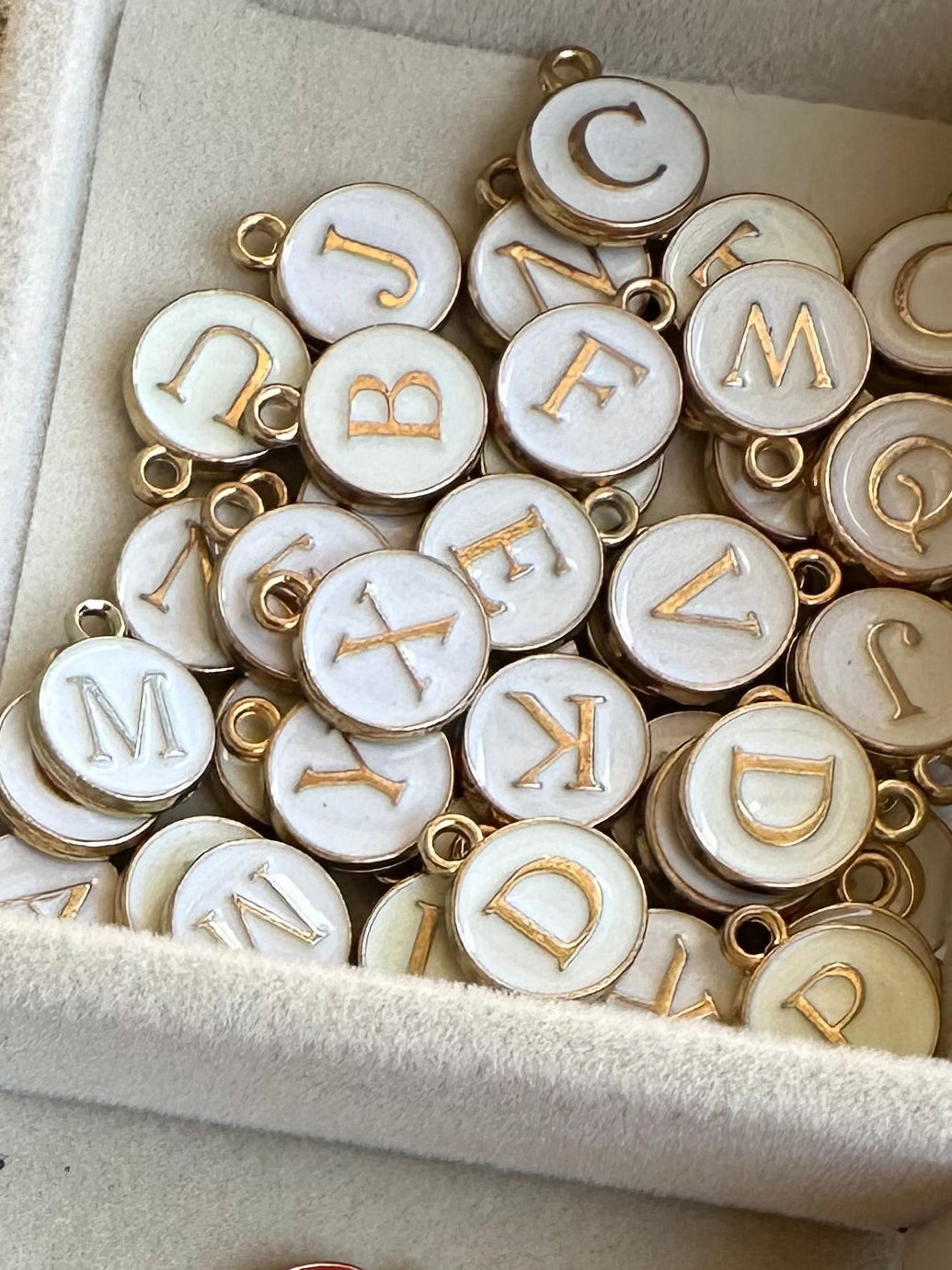Enamel Filled Letter Charms