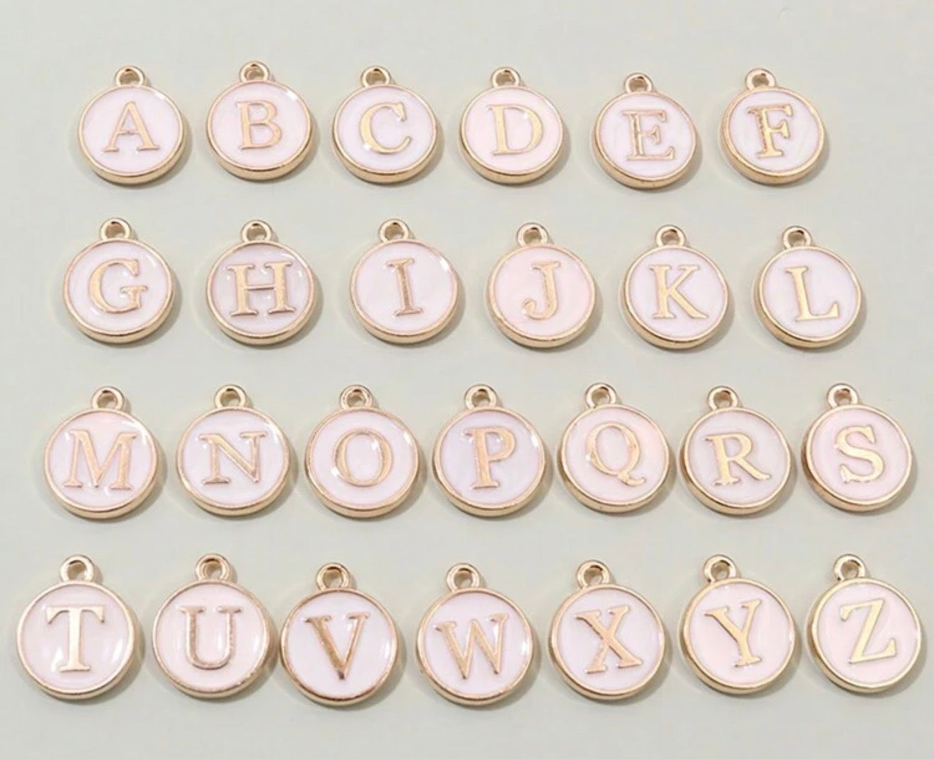 Enamel Filled Letter Charms