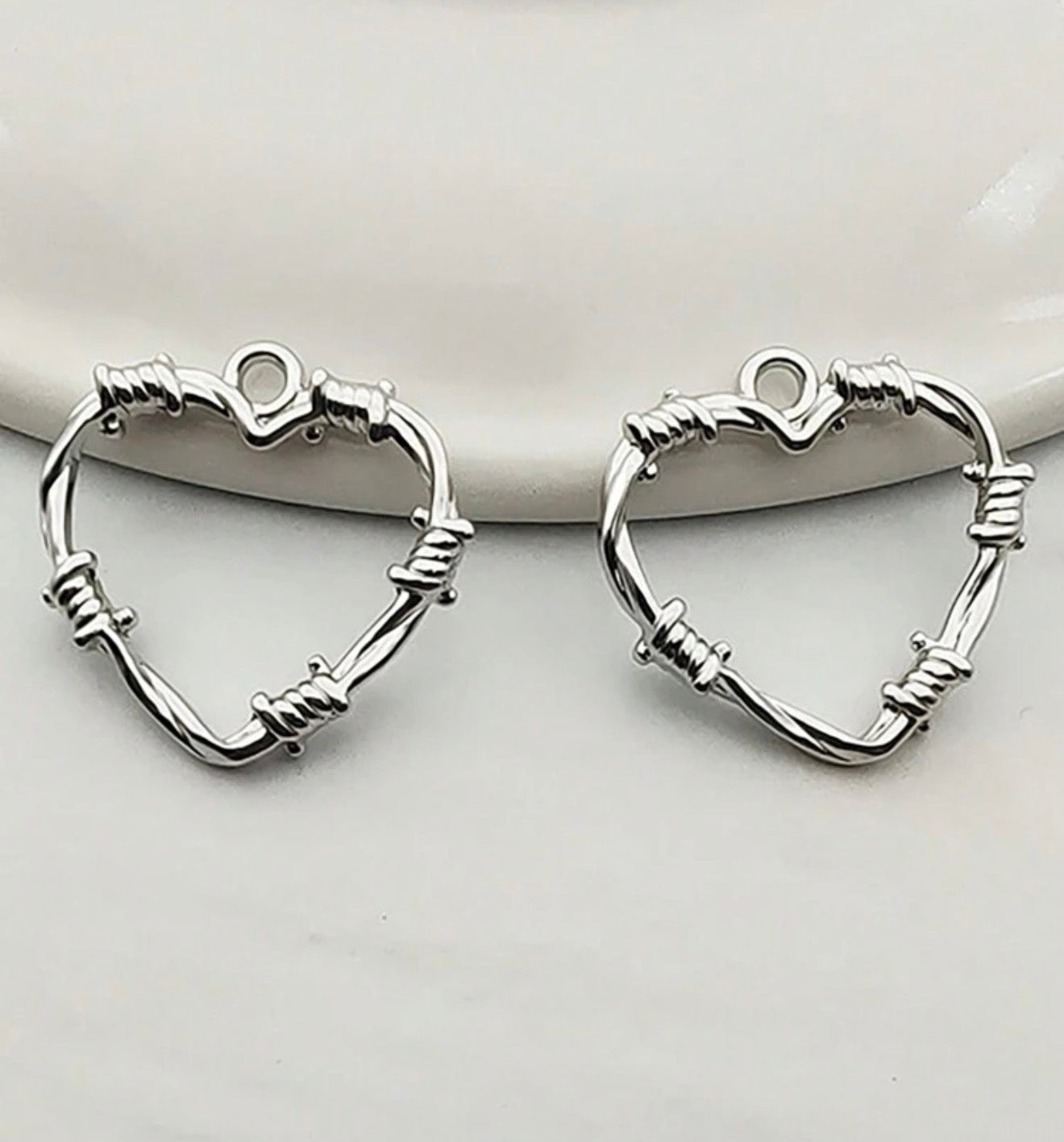 Barb Wire Heart Charm