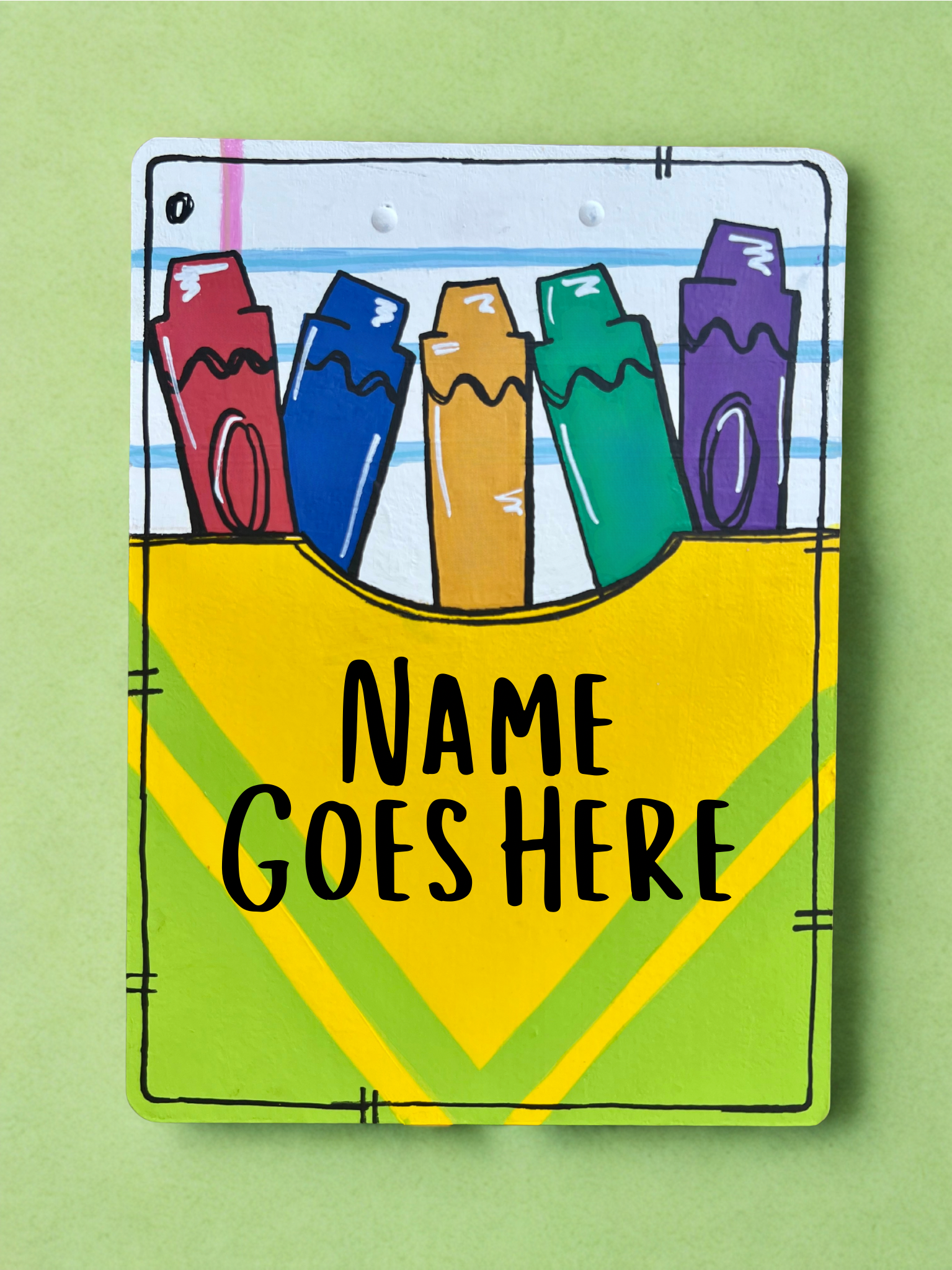 Crayon Box Hand Painted Clipboard