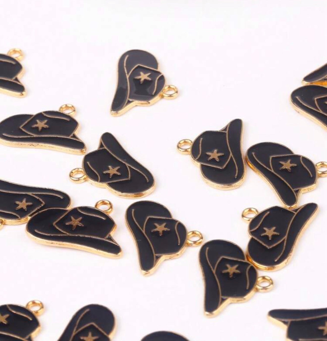 Enamel Filled Cowboy Hat Charms