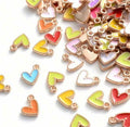Enamel Filled Solid Heart Charms