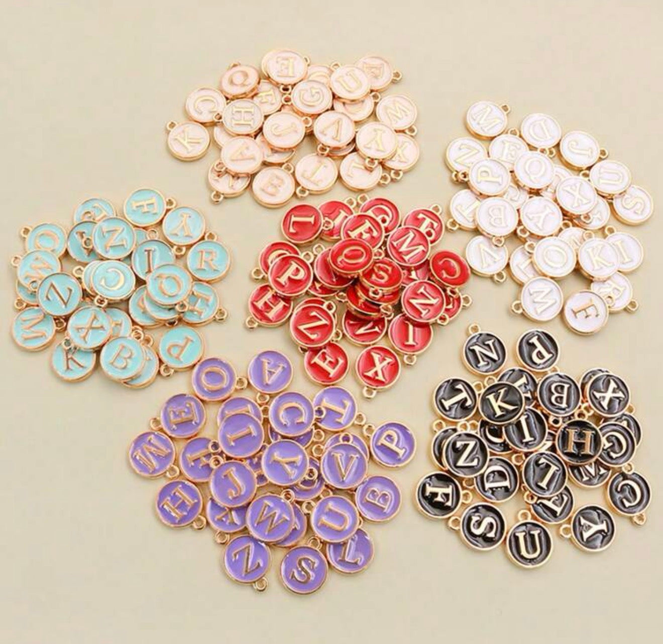 Enamel Filled Letter Charms