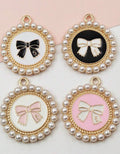 Enamel Filled Pearl Bow Charm