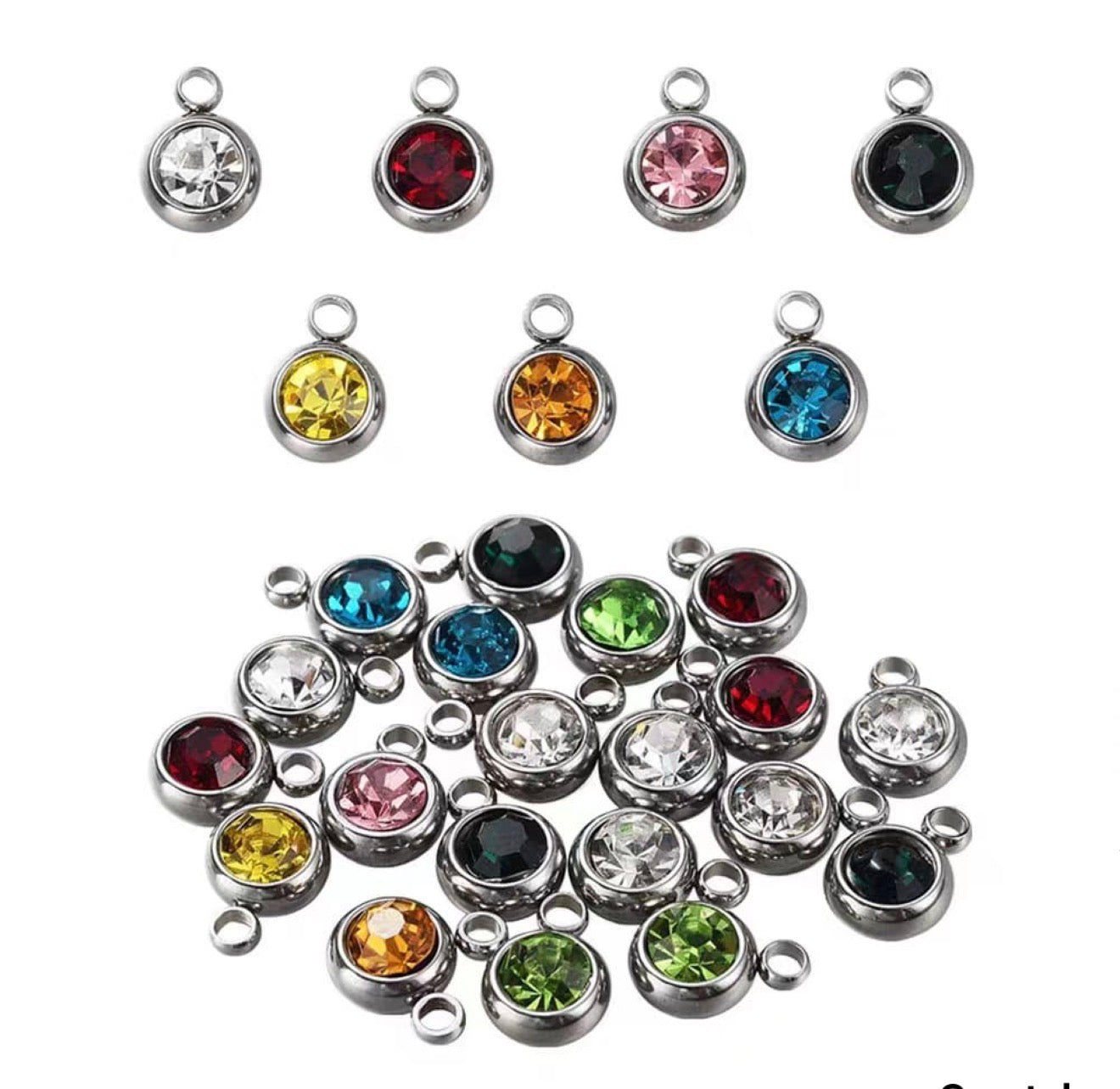 Silver Gem Charms