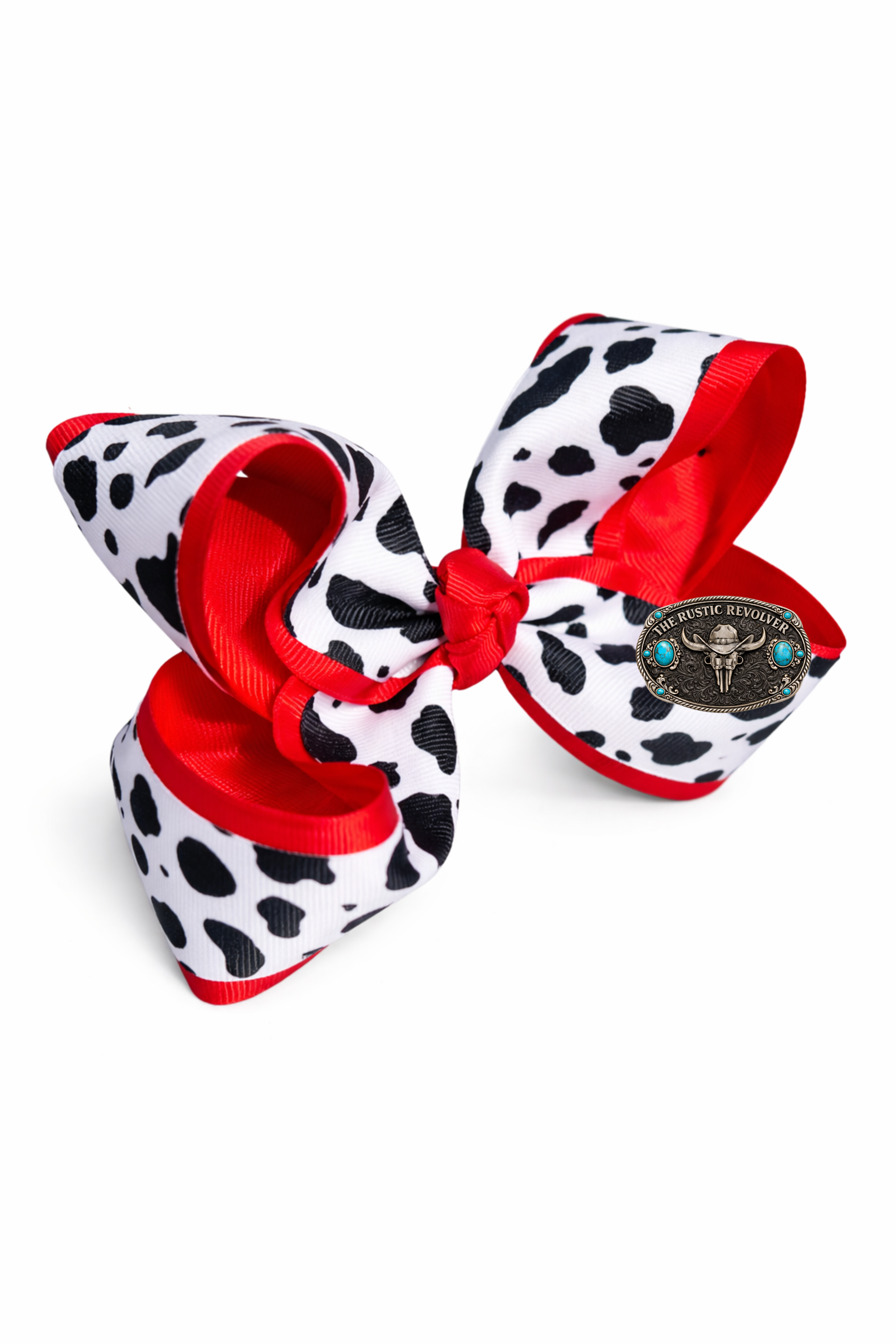 Red Cow Print 5” Bow