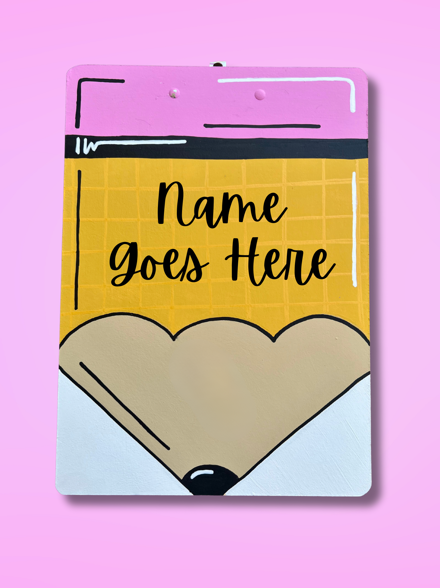 Pencil Hand Painted Clipboard