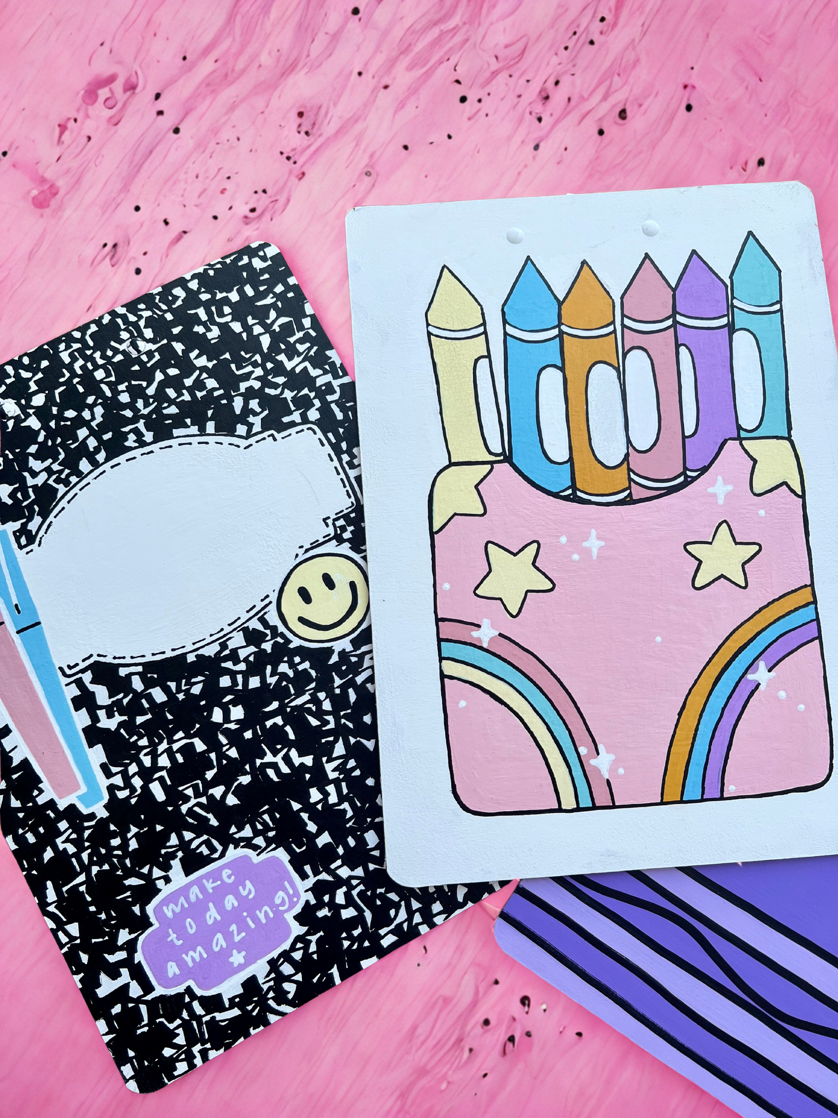 Composition Hand Painted Clipboard