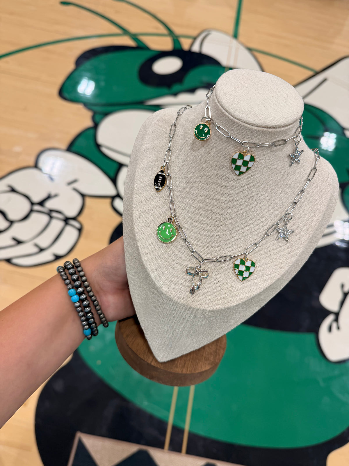 Football Necklace and Bracelet Set