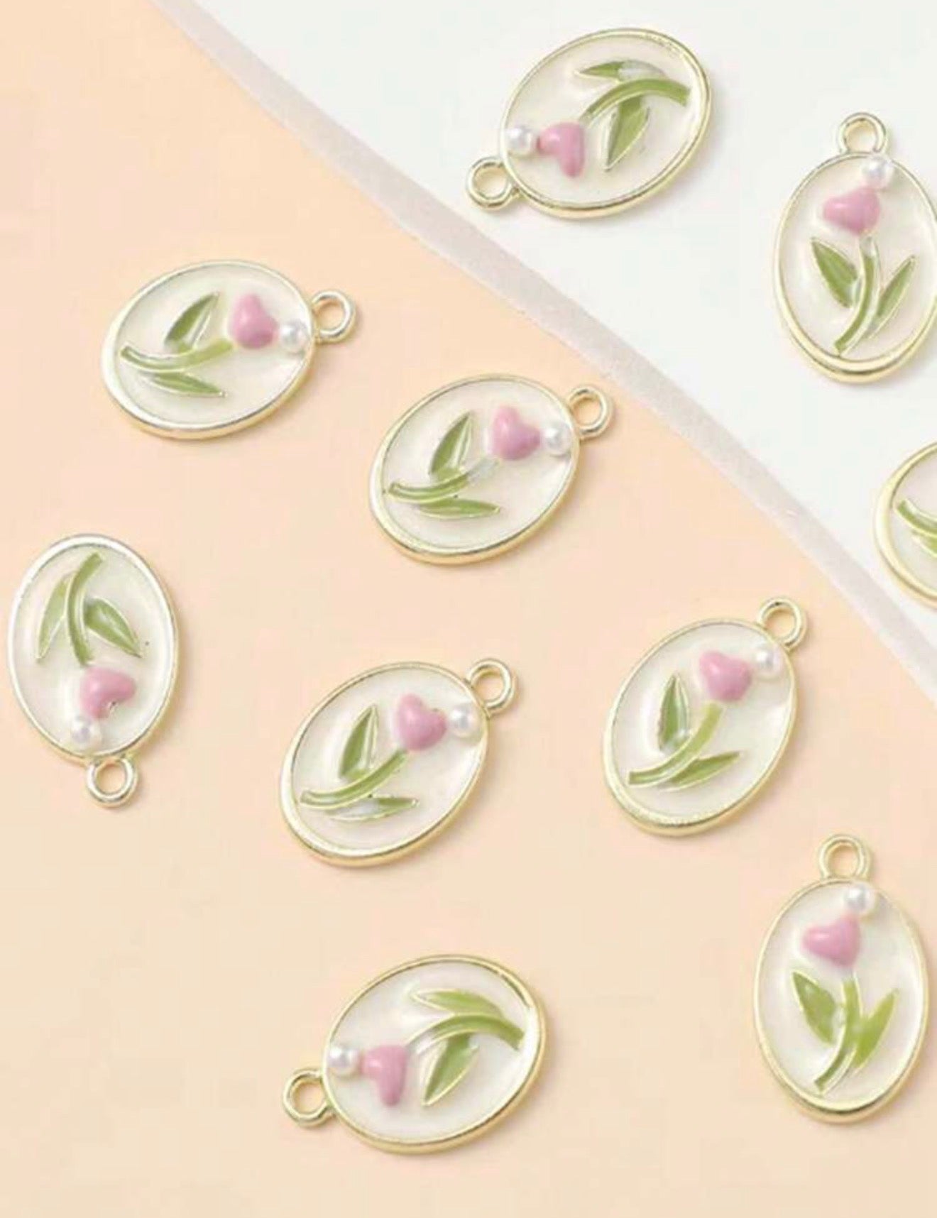 Enamel Filled Tulip Charm