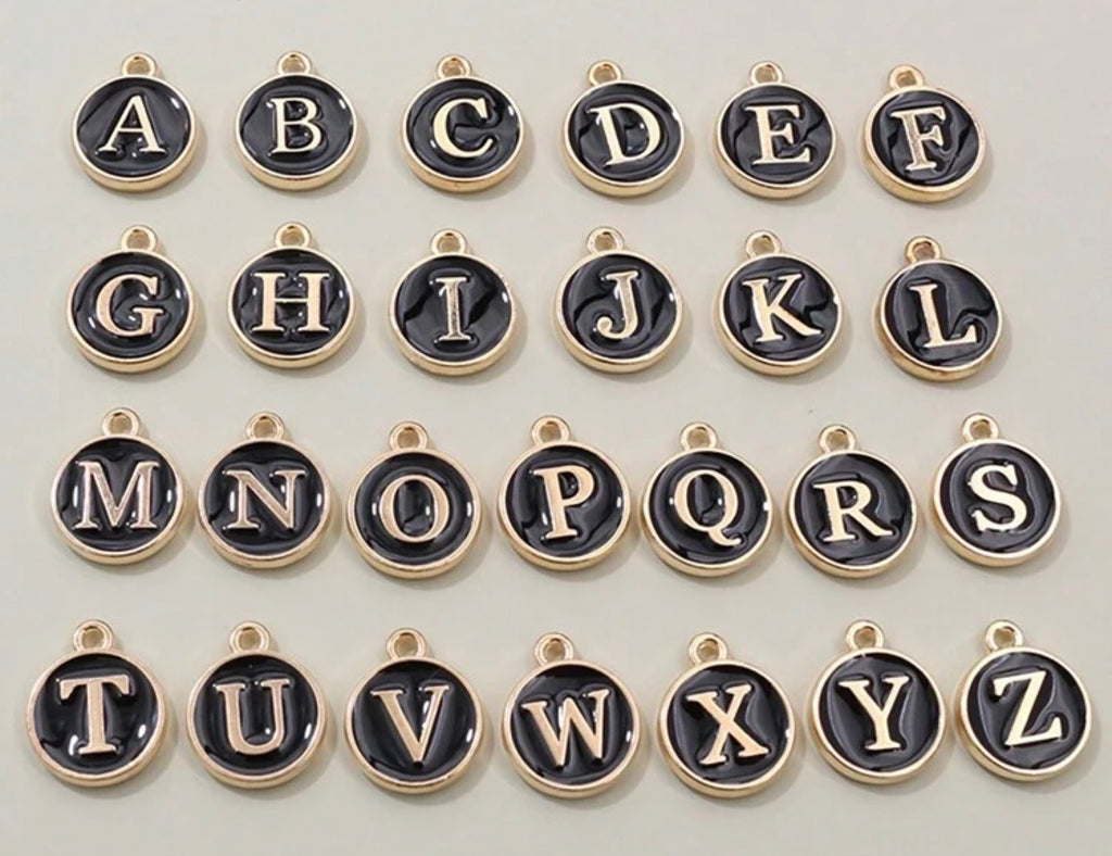 Enamel Filled Letter Charms