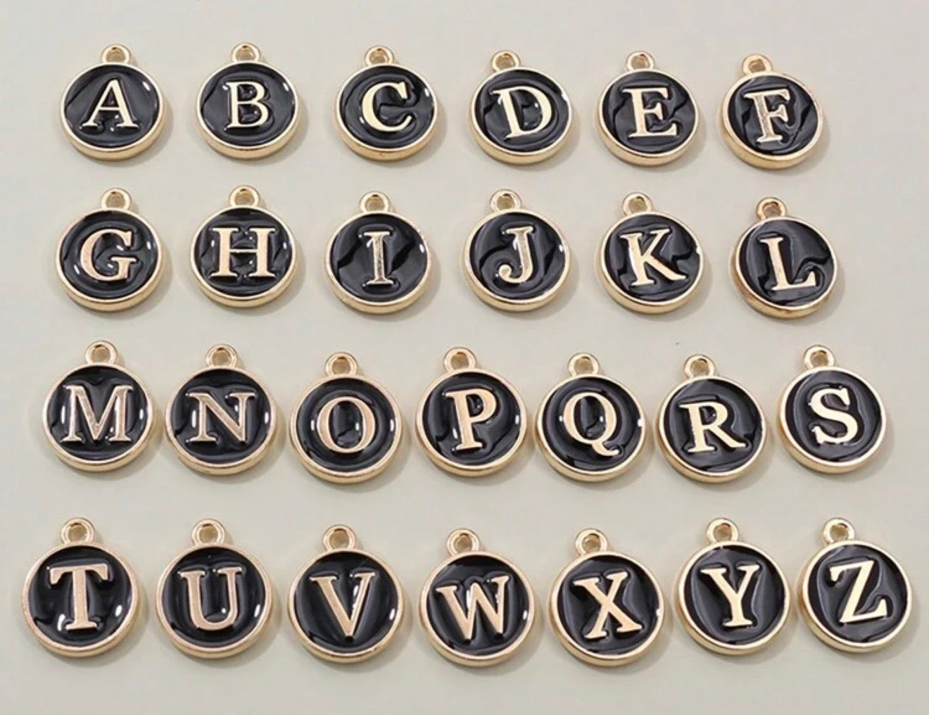 Enamel Filled Letter Charms