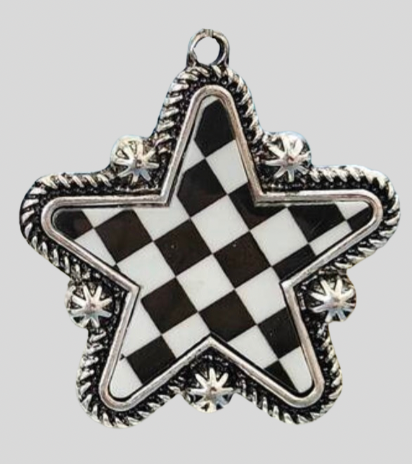 Checkered Star Charm