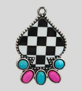 Checkered Spade Charm